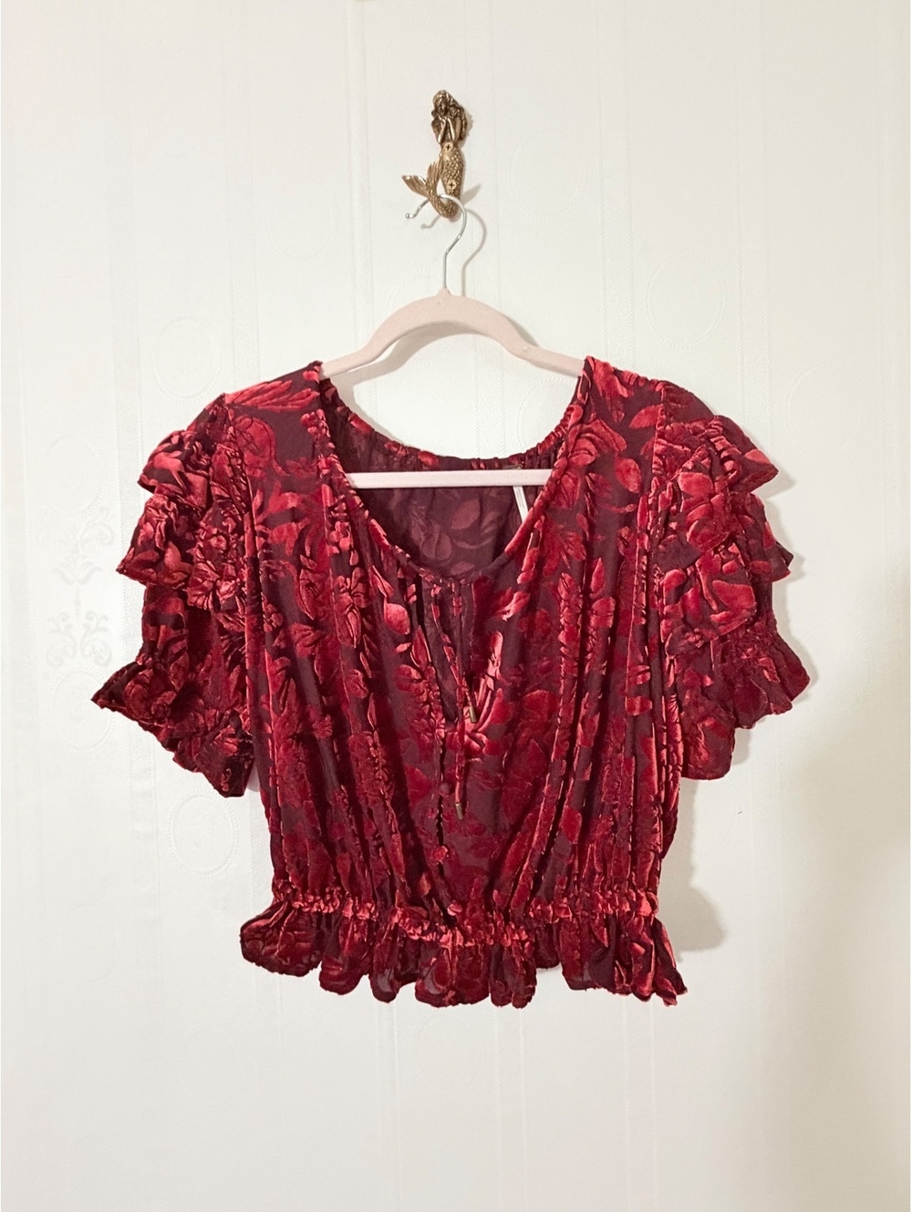 Free people velvet top | Size XS